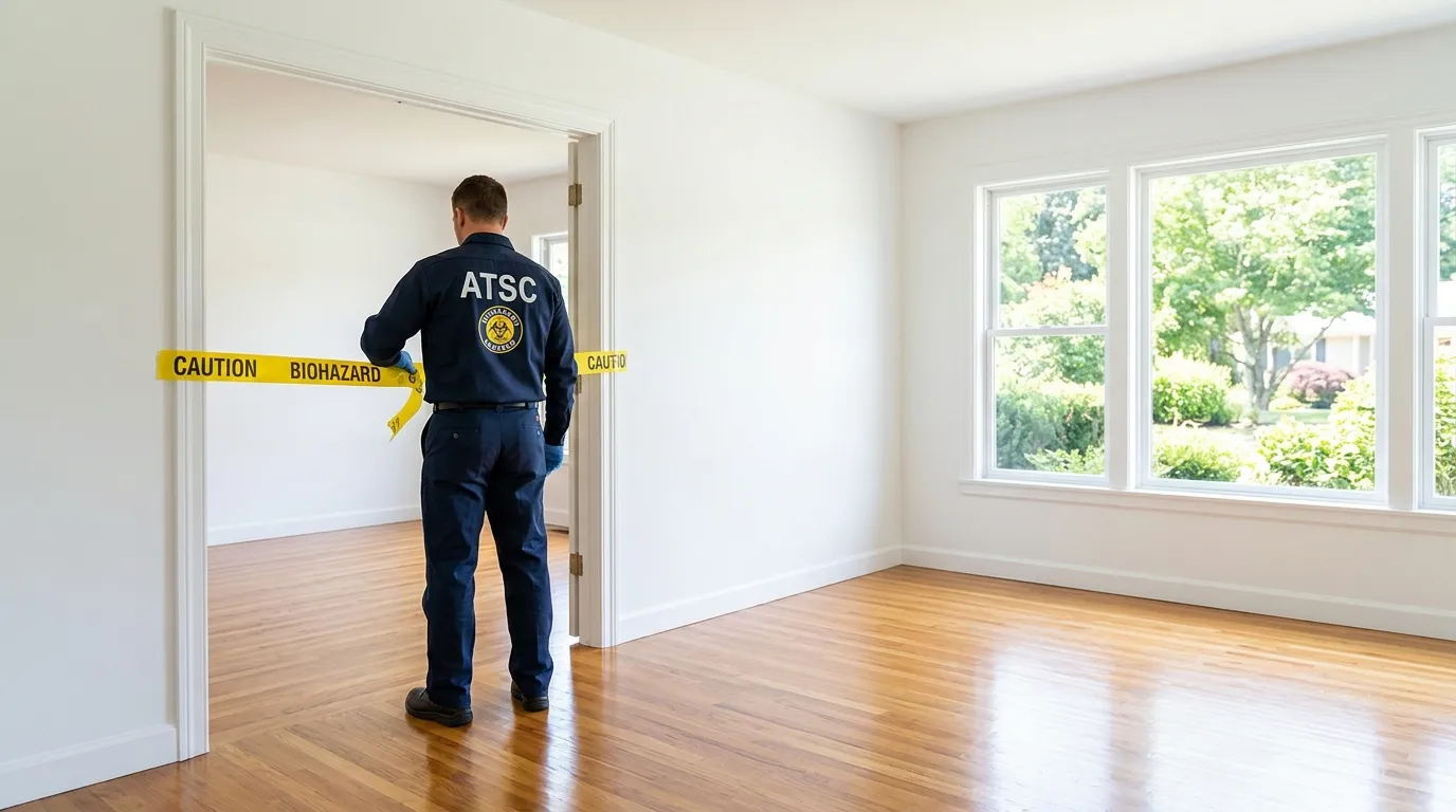 Certified biohazard cleanup crew performing Decomposition Cleanup in Algonquin